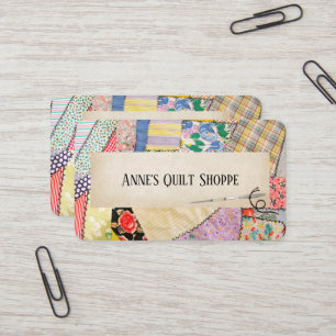 Crazy Patchwork Quilt Design Business Card