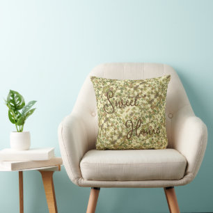 Crazy pattern of geometric shapes, natural colors  cushion