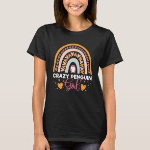 Crazy Penguin Girl Rainbow Sea Bird King Penguin M T-Shirt
