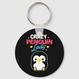 Crazy Penguin Lady Key Ring