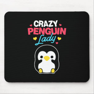 Crazy Penguin Lady Mouse Mat