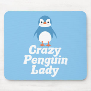 Crazy Penguin Lady Mouse Mat