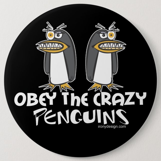 Crazy Penguins 6 Cm Round Badge (Front)