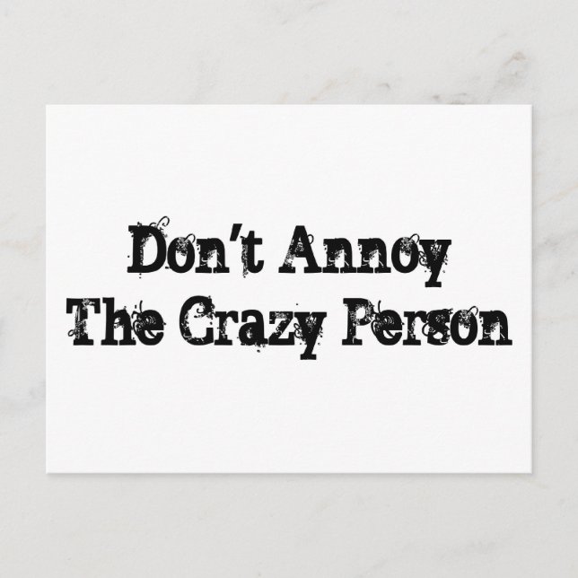 Crazy Person Postcard (Front)