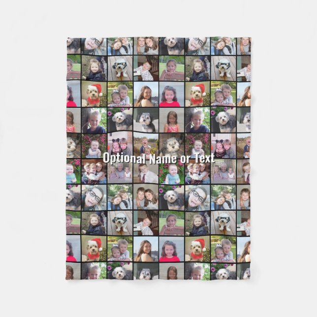 Crazy Photo Collage - Up to 24 photos Fleece Blanket (Front)