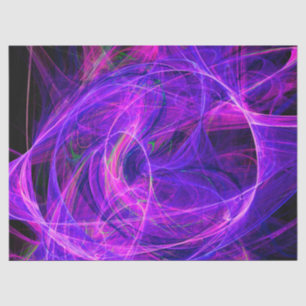 CRAZY PHOTON Abstract Purple Blue Fractals,Swirls Tissue Paper