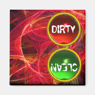 CRAZY PHOTON AND RED GREEN GEMS Dirty Clean Magnet