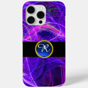 CRAZY PHOTON BLUE SAPPHIRE GEM STONE MONOGRAM iPhone 15 PRO MAX CASE
