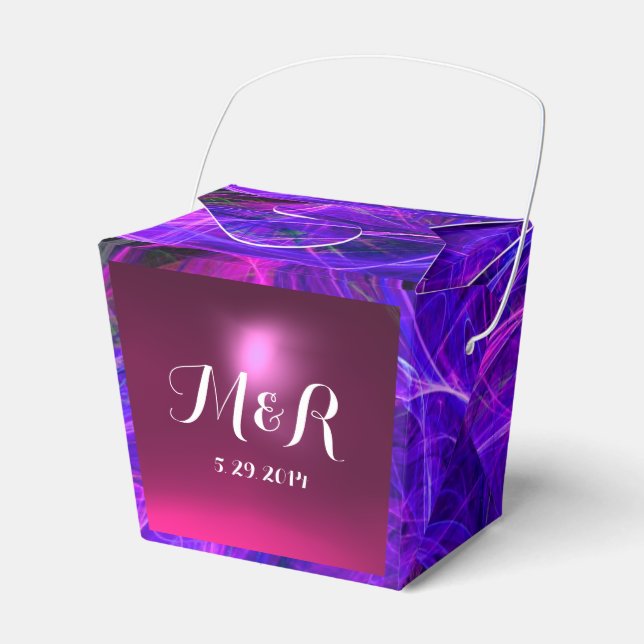 CRAZY PHOTON  GEMSTONE blue purple MONOGRAM Favour Box (Front Side)