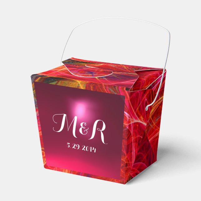 CRAZY PHOTON  GEMSTONE red pink MONOGRAM Favour Box (Front Side)