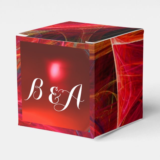 CRAZY PHOTON  GEMSTONE RED RUBY MONOGRAM FAVOUR BOX (Front Side)