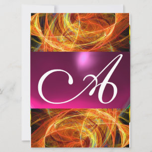 CRAZY PHOTON MONOGRAM  black pink Invitation
