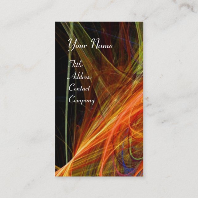 CRAZY PHOTON MONOGRAM gem orange Business Card (Front)