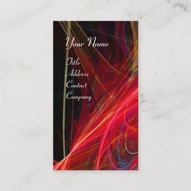 CRAZY PHOTON MONOGRAM gem red pink Business Card (Front)