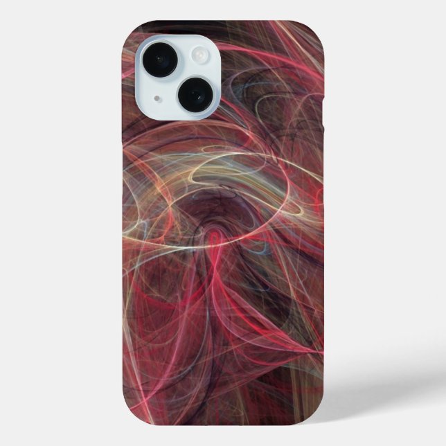 CRAZY PHOTON Pink Grey Fractal Waves Case-Mate iPhone Case (Back)