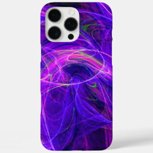 CRAZY PHOTON Purple BlueFractal Waves iPhone 16 Pro Max Case