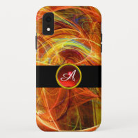 CRAZY PHOTON RED RUBY GEM STONE MONOGRAM