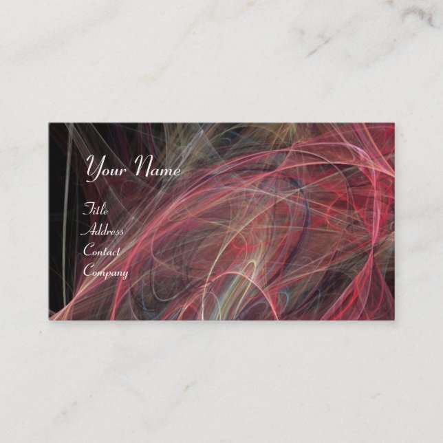CRAZY PHOTON vibrant soft black purple pink Business Card (Front)