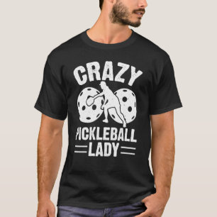 Crazy Pickleball Girl Player Retro Vintage T-Shirt