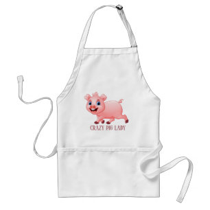 Crazy pig lady add text kitchen standard apron