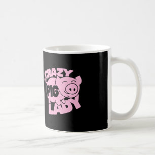 crazy pig lady coffee mug