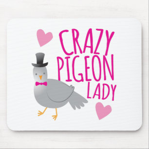 crazy pigeon lady mouse mat