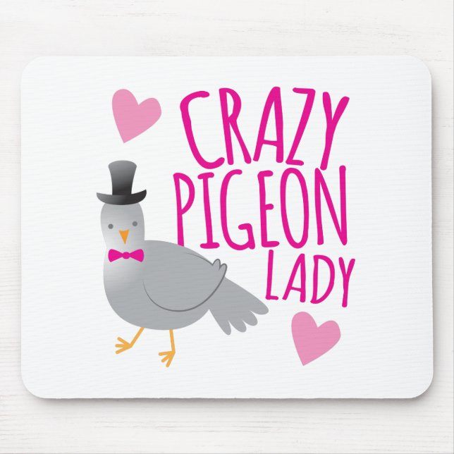 crazy pigeon lady mouse mat (Front)