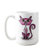 Crazy Pink Cat Classic Mug