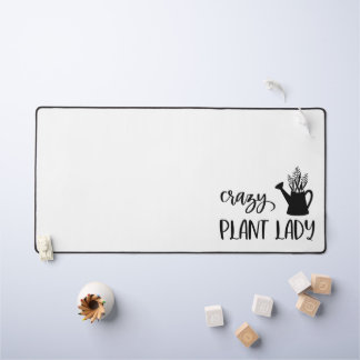 Crazy Plant Lady Black and White Desk Mat