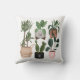 Crazy Plant Lady | Chic Watercolor Potted Plants Cushion (Back)
