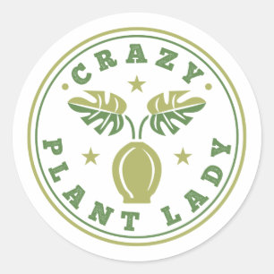 Crazy Plant Lady Classic Round Sticker