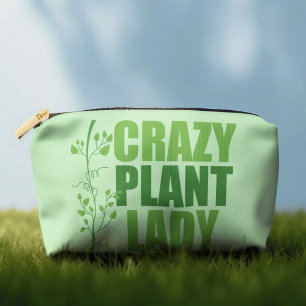 Crazy Plant Lady Cute Green Botanist Accessory Pouch