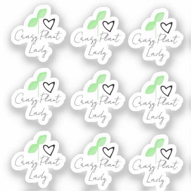 Crazy Plant Lady Leaf Heart Script (Front)