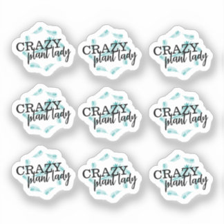 Crazy Plant Lady Leaf Wreath Sticker Set