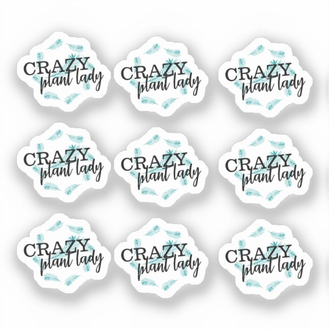 Crazy Plant Lady Leaf Wreath Sticker Set (Front)