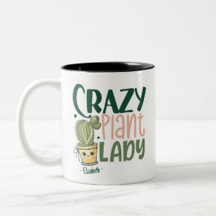 Crazy Plant Lady Personalised Two-Tone Coffee Mug