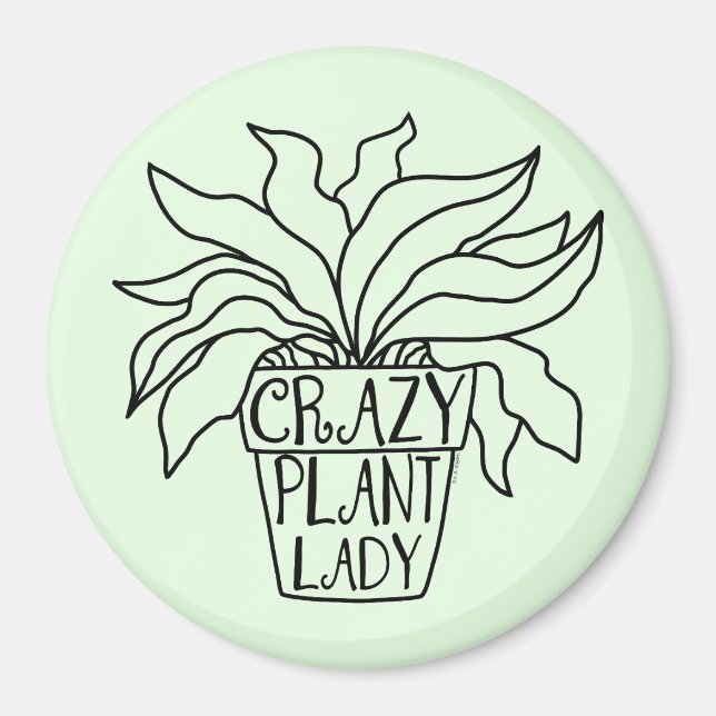 Crazy Plant Lady Potted Houseplant Magnet (Front)