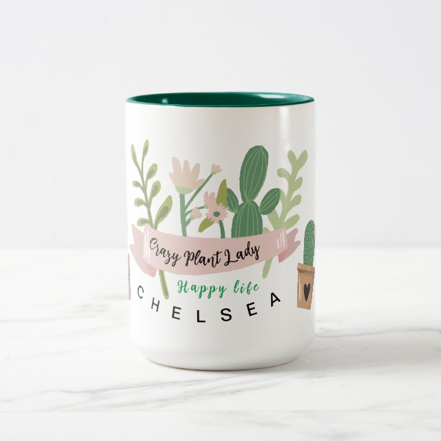 Crazy Plant Lady Two-Tone Coffee Mug (Center)