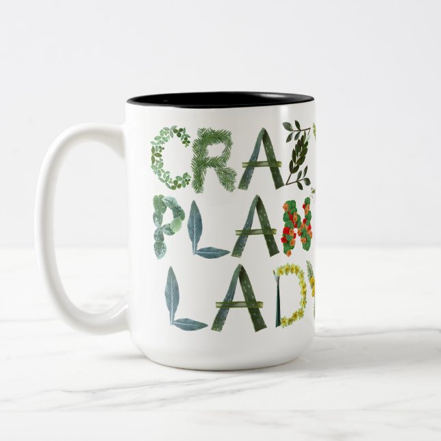 Crazy Plant Lady Two-Tone Coffee Mug (Left)