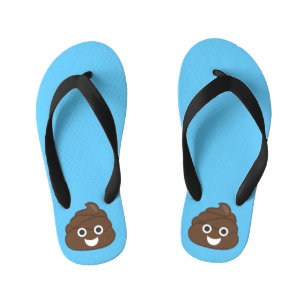 Crazy Poop Emoji Kid's Flip Flops