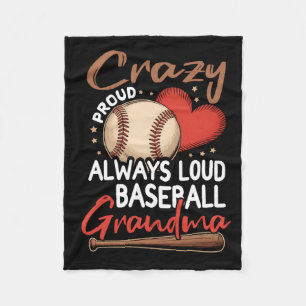 Crazy Proud Always Loud Baseball Artwork Fleece Blanket