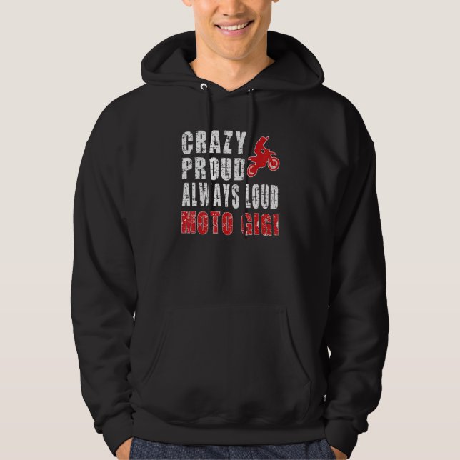Crazy Proud Motocross Gigi Grandma Dirt Bike Gigi Hoodie (Front)