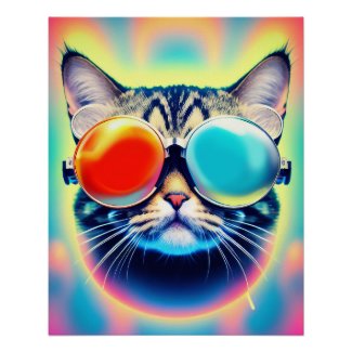 Crazy Psychedelic Psychonaut Kitty Cat