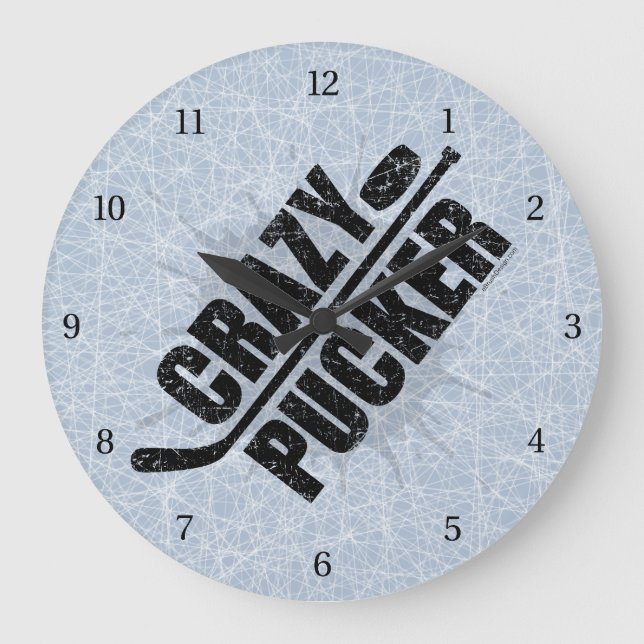 Crazy Pucker (Hockey) Large Clock (Front)