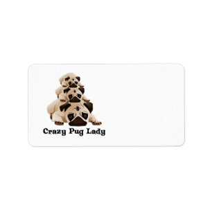 Crazy Pug Lady Label