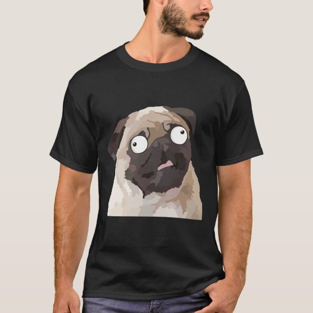 Crazy Pug Long  143 T-Shirt (Front)