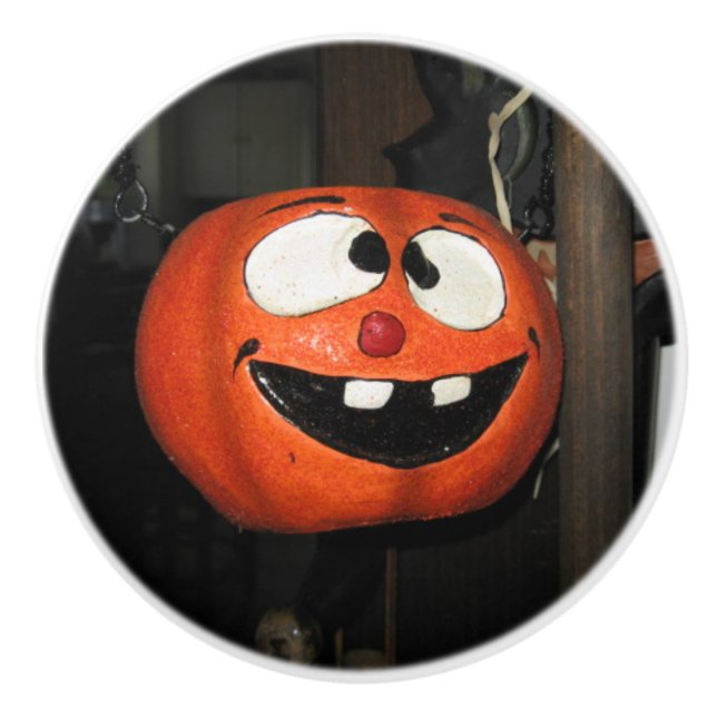 Crazy Pumpkin Ceramic Knob (Front)