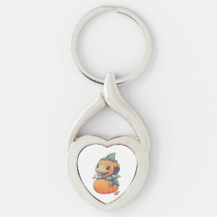 crazy pumpkin trying to eat spooky key ring