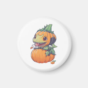 crazy pumpkin trying to eat spooky magnet