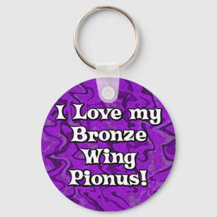 Crazy Purple Bronze Wing Pionus Keychain